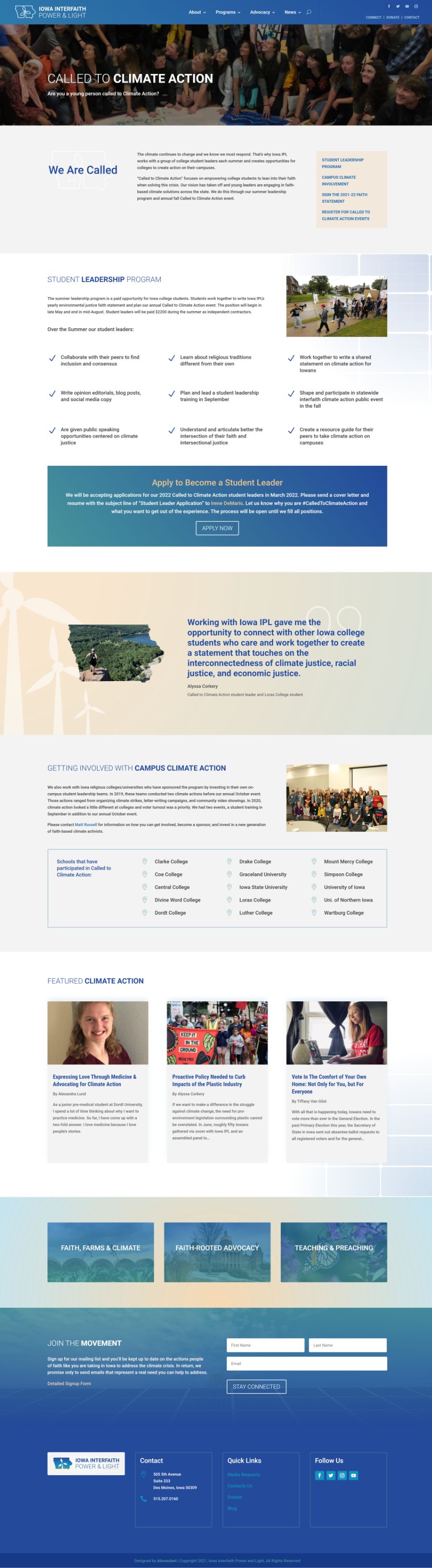 Called to Climate Action Page